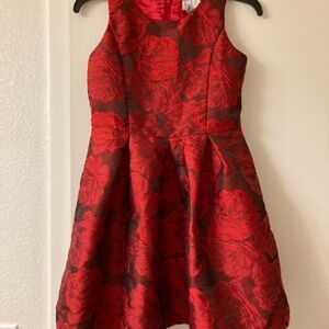 Place Red and Black Floral Kids Dress